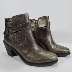 OTBT Bexar Metallic Gold Ankle Boots Women's Size 8