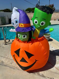 Halloween Decor Ghost Witch and Frankistain instead a Pumking