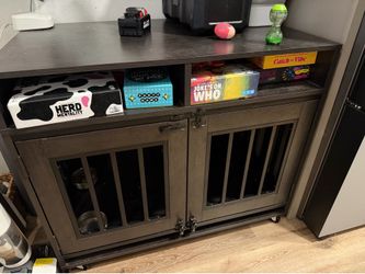 Black Wooden Dog Crate Furniture