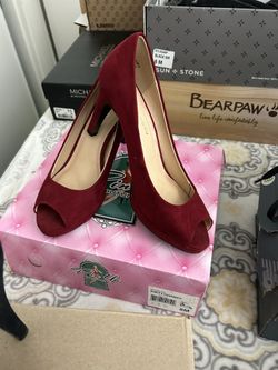 Red Velvet High Heel Shoes