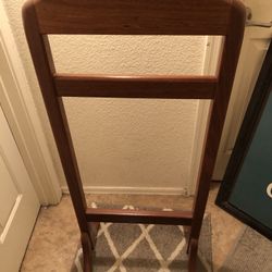 Solid Wood Clothes Rack. $20. Heavy. Good Quality. 