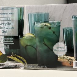 12-Piece Acrylic Drinkware Set – New / Unused
