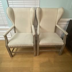 Pair of Upholstered Wingback Dining/Accent Chairs ($150 Per Chair)