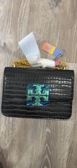 Tory Burch Eleanor Croc-Embossed Shoulder Bag