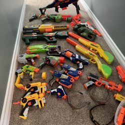 Nerf Guns Glasses And Ammo