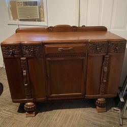 Antique Wooden Beautifully Carved Buffet Cabinet