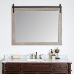 Vinnova 701748-MIR-WP Cortes 48” Rectangular Wall Mounted Bathroom Mirror