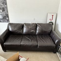 Faux Chocolate Leather couch 