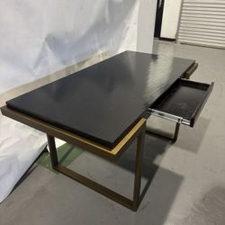 Madison Writing Desk – Black & Brass | 60” 