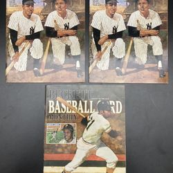 Lot Of 3 Beckett Baseball Magazines Of Mickey Mantle, Joe DiMaggio, And Roberto Clemente MLB HOF Yankees