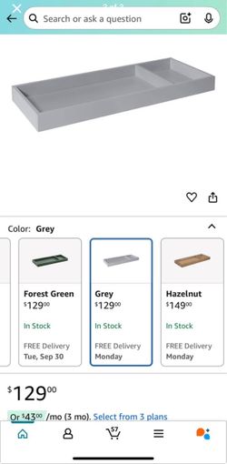 Baby Changing table  TOP ONLY “Light Grey”
