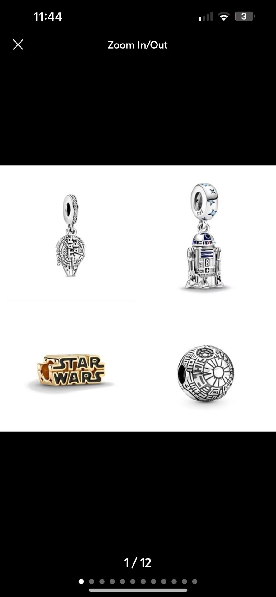 Lot Of 4 Star Wars Pandora Charms