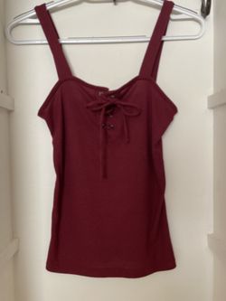 Women’s Small Burgundy Lace Up Aeropostale Tank