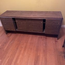 Long, Solid Wood storage Buffet, Very Heavy, Great Piece, Tons Of Storage Space 