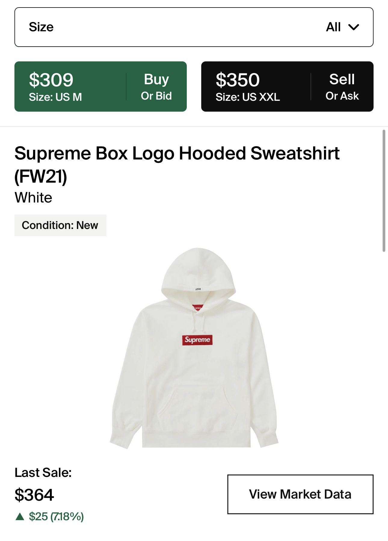 Supreme Box Logo Hooded Sweatshirt Size M