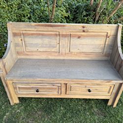 Entryway Wood Bench 