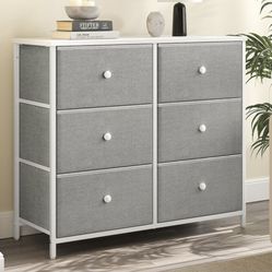 6 Drawer Dresser With Fabric Drawers. 