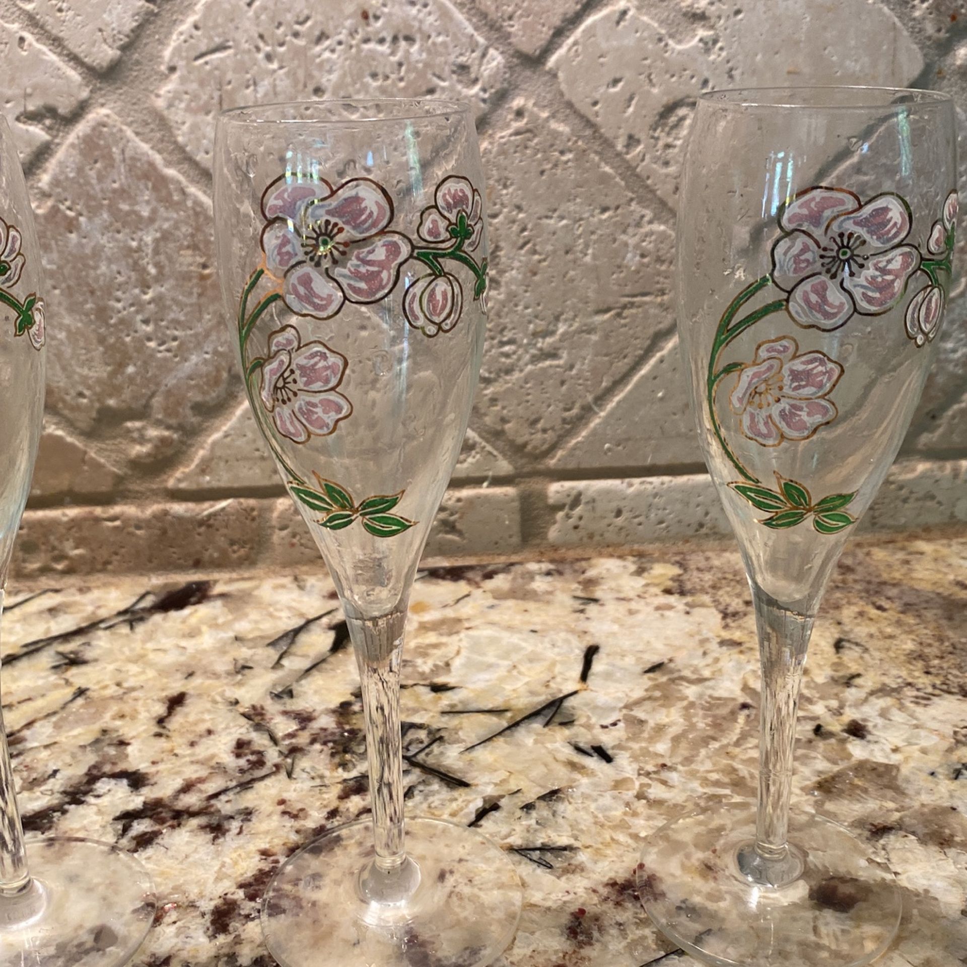 3 Vintage Pierre Jouet Champaign Flutes
