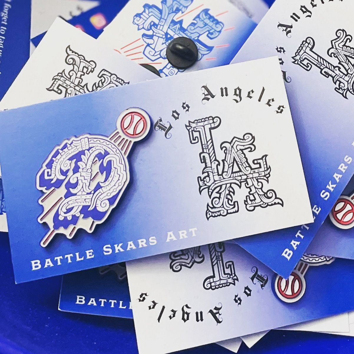 Dodgers D Aztec Style Pin