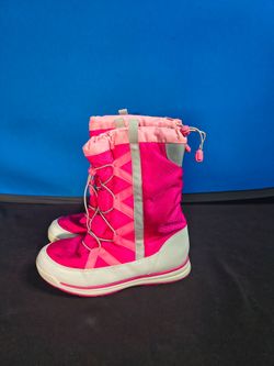 LANDS' END Womans Snow Boots Hot Pink Lace Up  (Size 7)