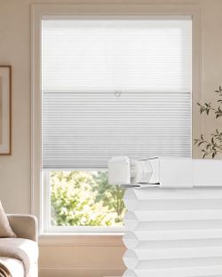 Cordless No-Drill Honeycomb Cellular Shades 47”W x 64”H