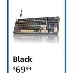 RK ROYAL KLUDGE R98 Pro Wired Mechanical Keyboard, 96% Creamy Gaming Keyboard RGB Backlit with Number Pad and Volume Knob, Gasket Mount, MDA Profile P