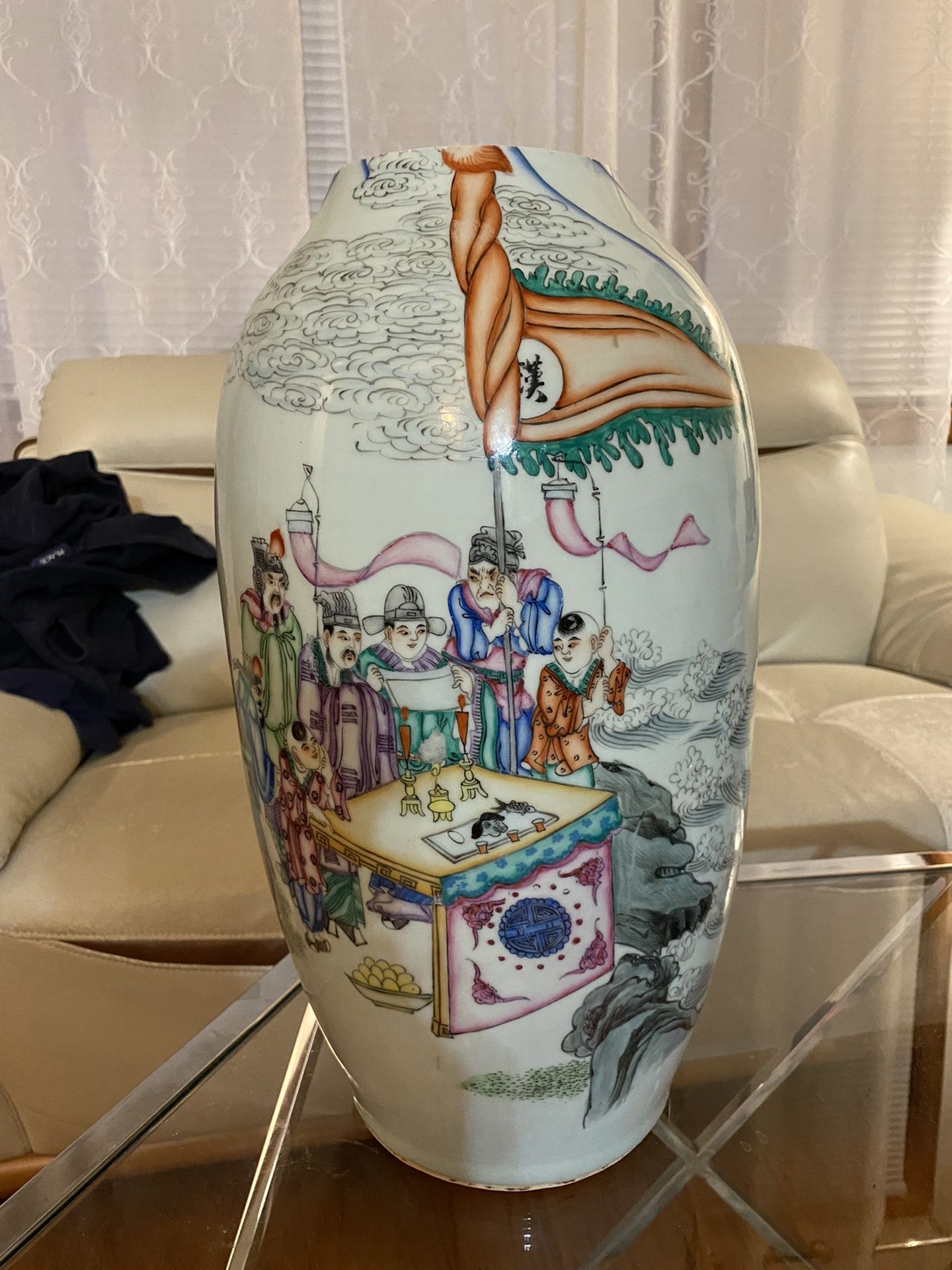 Chinese antique big vase 17x9inches
