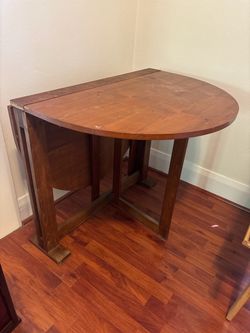 Vintage Solid Wood Drop Leaf Table