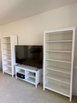 HEMNES. Bookcase, white stain, 35 3/8x77 1/2 "