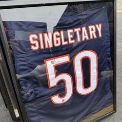 Chicago bears mike singletary signed jersey framed
