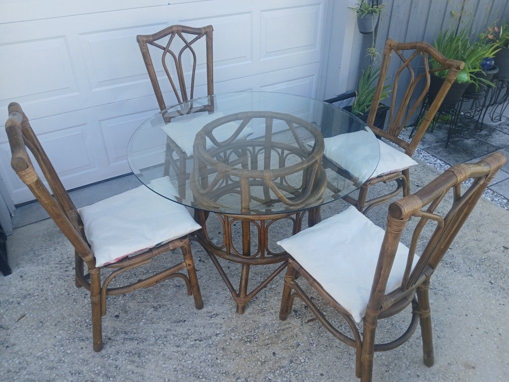 Boho Rattan Dining Set 