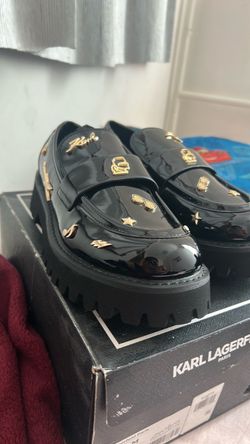 Karl Lagerfeld Paris Patent Leather Platform Loafers