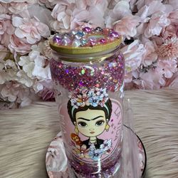 Snow Globe 16oz Glass Cups