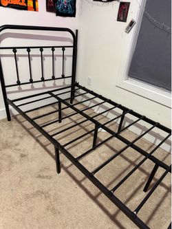 Twin size bed frame black