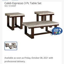 Jacky Espresso 3 Pc Table Set