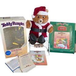 Vintage Teddy Ruxpin Animated Talking Teddy Bear Plush Santa Edition RARE Toy