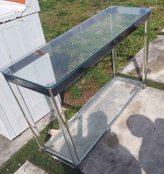QUICK SALE: Chic, 2-tier design, glass multifunctional piece/ console table