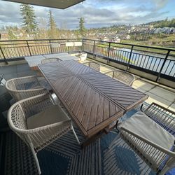 IKEA NORRMANSÖ Outdoor Table And 6 SEGERÖN Outdoor Chairs With Cushions