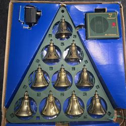 Vintage Mr. Christmas Bells of Christmas - 10 Musical Lighted Brass Bells Tested