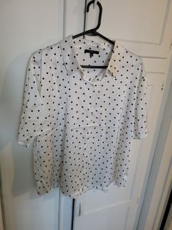 Satin polka dot button front shirt