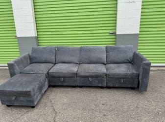 Grey sectional couch