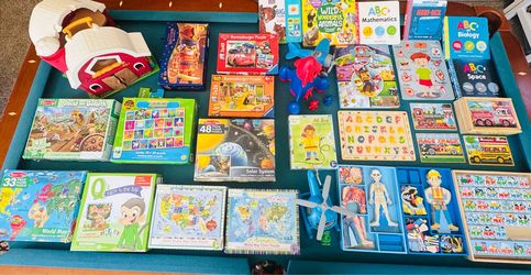🌟 HUGE Preschool Learning Bundle – Puzzles, Books, Barn, STEM Toys & More! 🌟