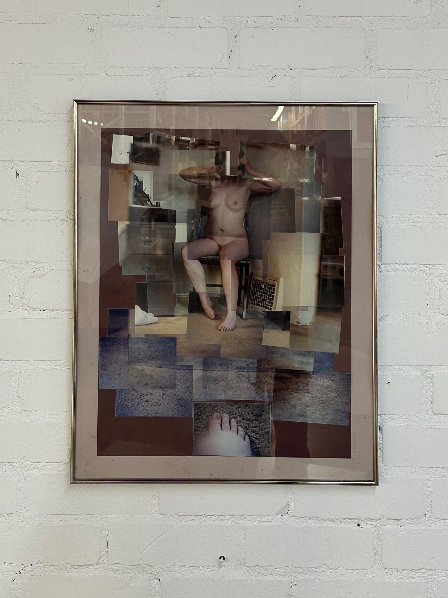 Vintage Framed Cubist Style Nude