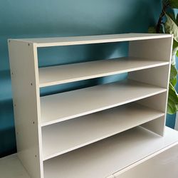 Two Stackable 31" Extra Wide 2-Shelf Storage Organizer, White