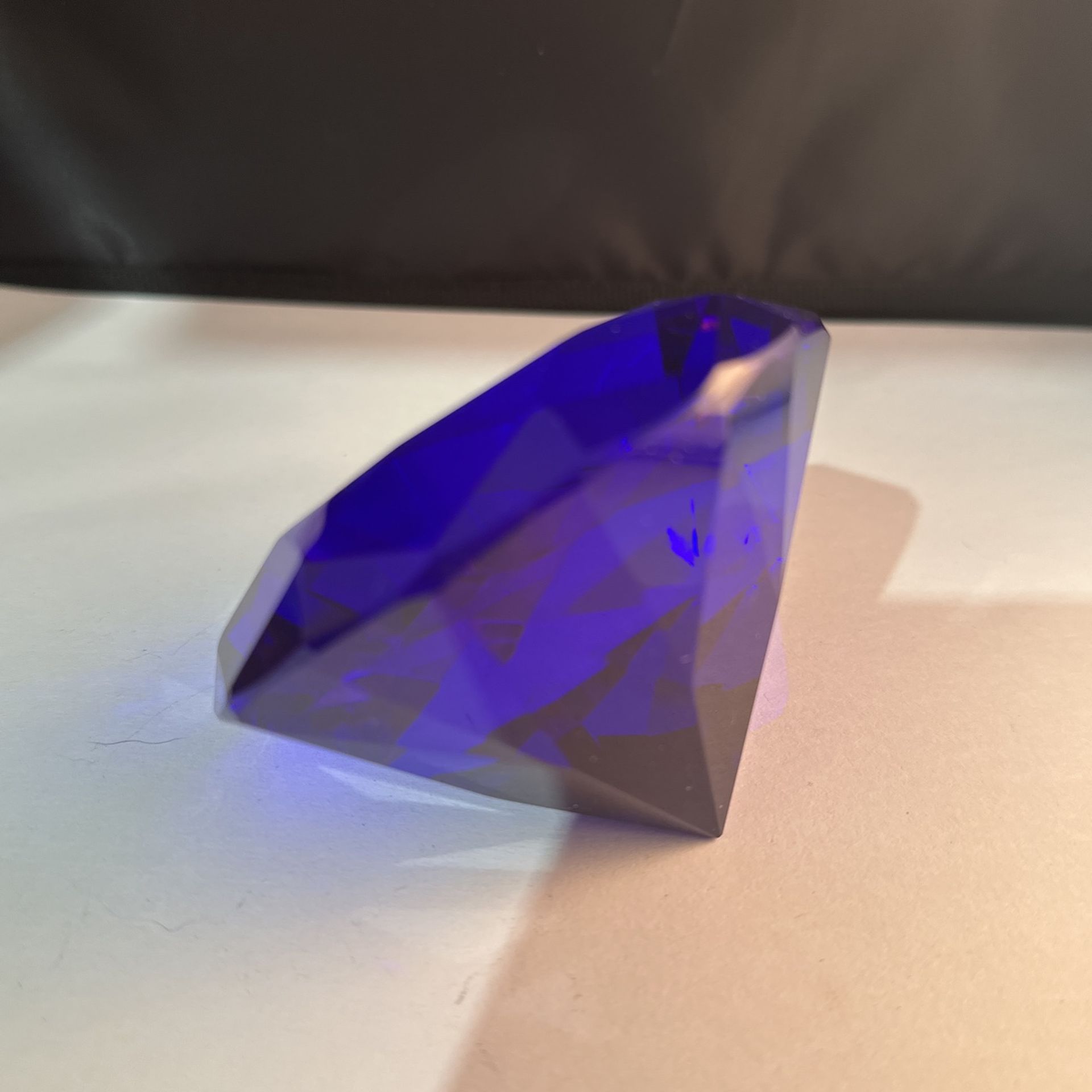 Vintage Rosenthal Blue Crystal Diamond Shaped Paper Weight