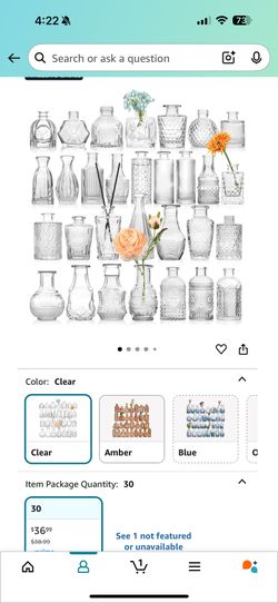 28 Clear Glass Bud vases