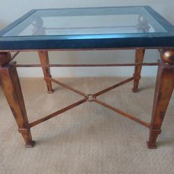 Stunning Marble, Glass and Antiqued Metal End Table