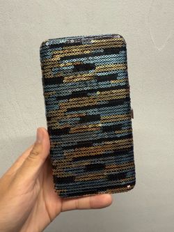 Sequin clutch wallet