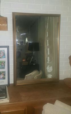 LARGE ANTIQUE GOLD LEAF MIRROR