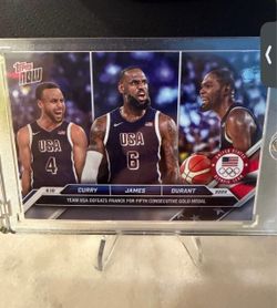 2024 Topps Now Curry James Durant Team USA Olympic Card